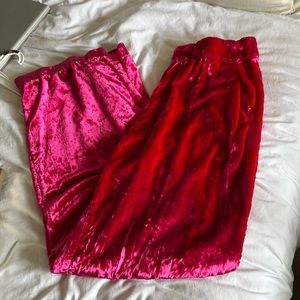 Pink Anthropologie Maeve shiny pants